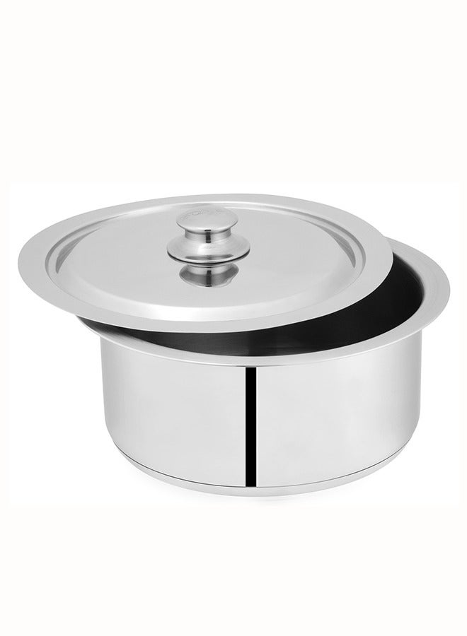 SONEX Global Cooking Pot Tope Set – Premium Stainless Steel with Lid, 24 cm, Energy Efficient Sandwich Bottom, Long Edges for Stability, Ideal for Healthy Cooking, Durable & Versatile Design