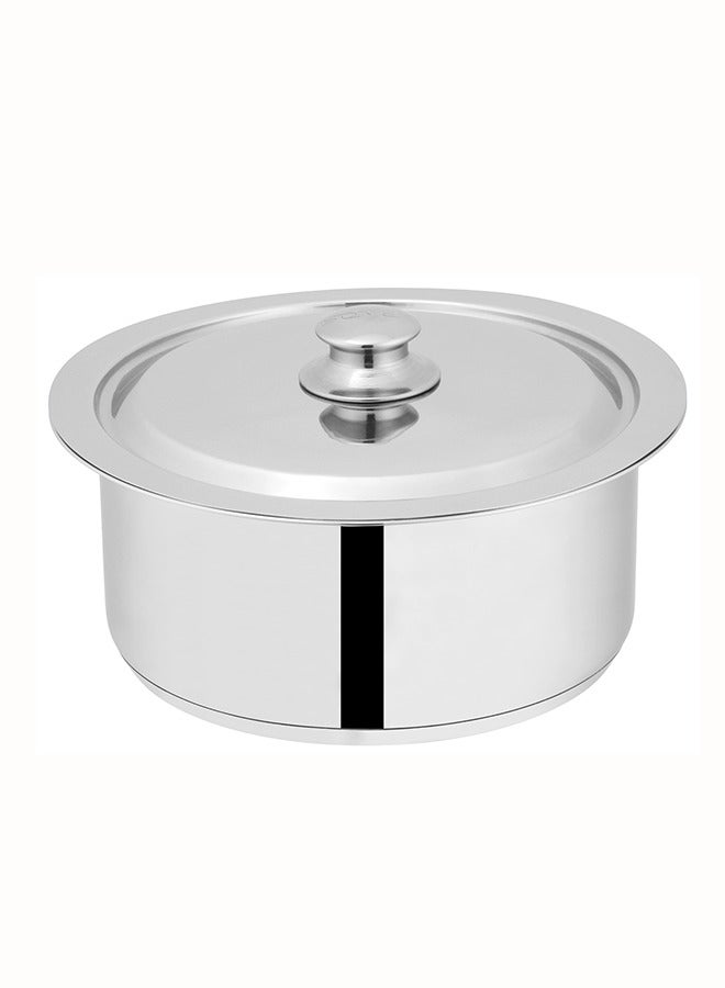 SONEX Global Cooking Pot Tope Set – Premium Stainless Steel with Lid, 24 cm, Energy Efficient Sandwich Bottom, Long Edges for Stability, Ideal for Healthy Cooking, Durable & Versatile Design