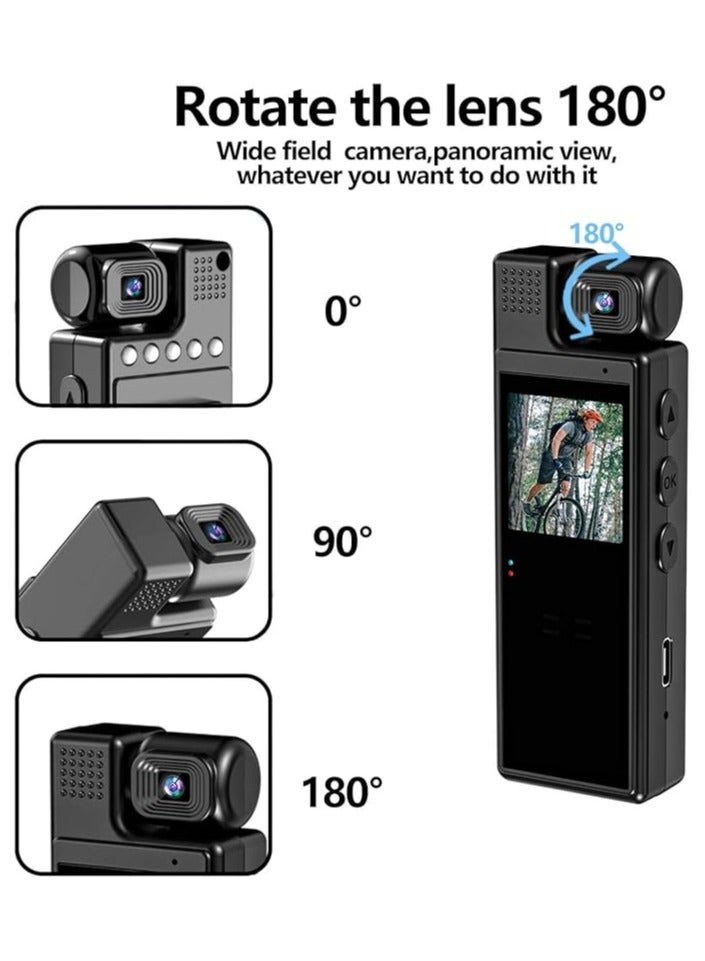 Mini Body Camera Hidden Body Camera Body Worn Camera with Upgraded Clip, Portable Camcorder, Police Camera 1080P Video Camera with 1.3 Color Screen