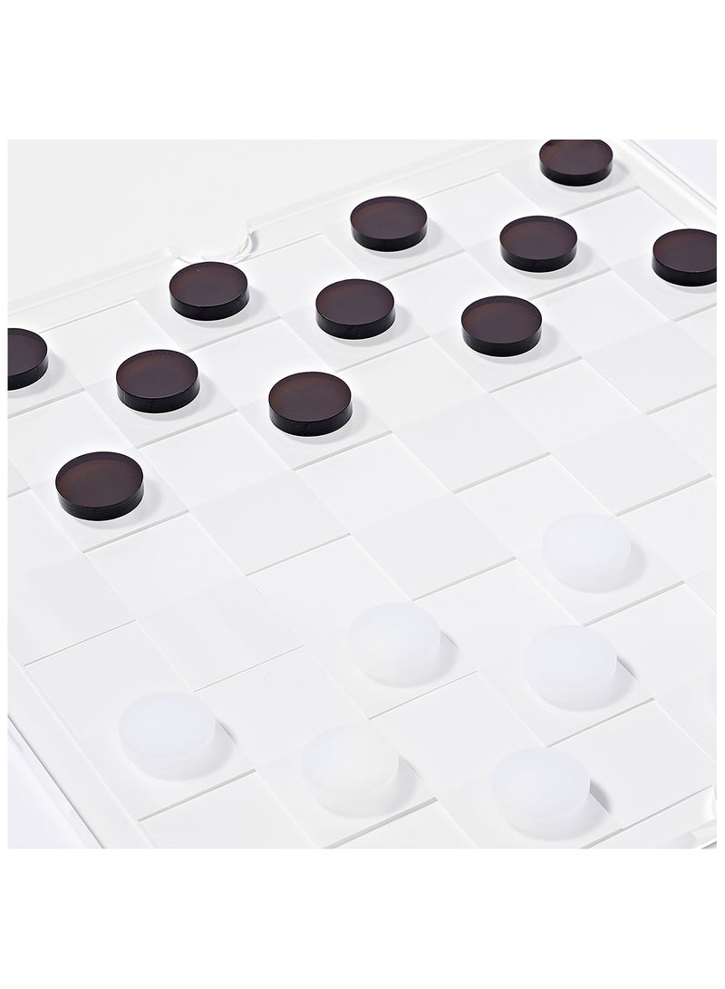 Lucite Chess & Checkers Whiskey Noir