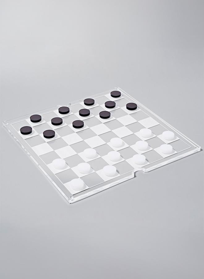 Lucite Chess & Checkers Whiskey Noir