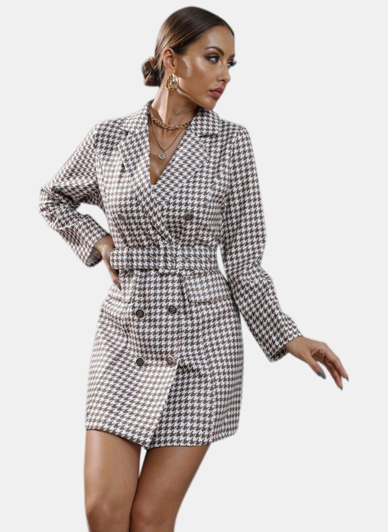 White Checkered Dress