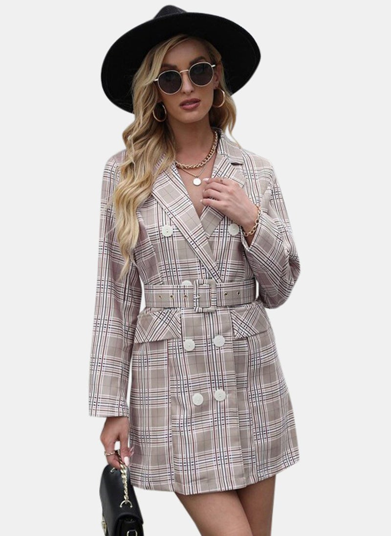 Grey Checkered Dress