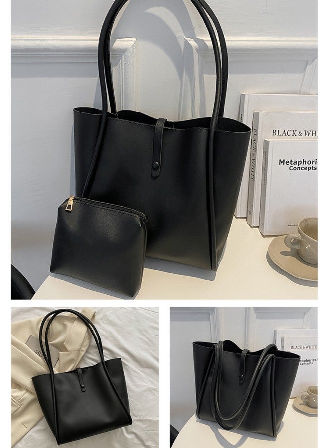 Korean Version of Solid Color Mother Bag New Women's Bag Simple Portable Tote Bag Large Capacity Fashion Shoulder Bag