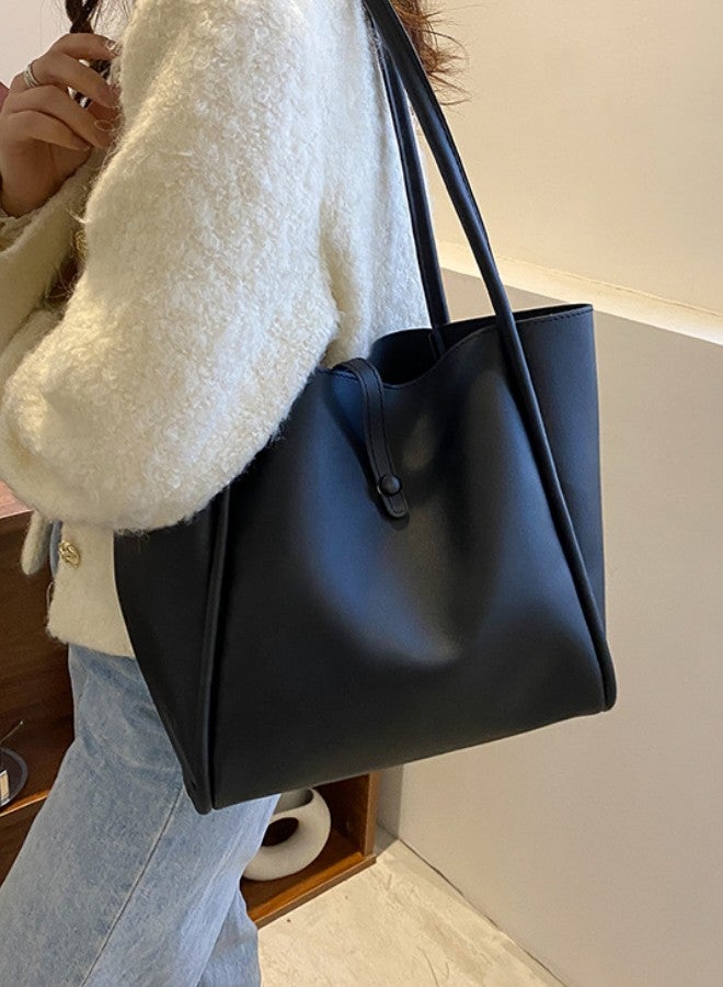 Korean Version of Solid Color Mother Bag New Women's Bag Simple Portable Tote Bag Large Capacity Fashion Shoulder Bag