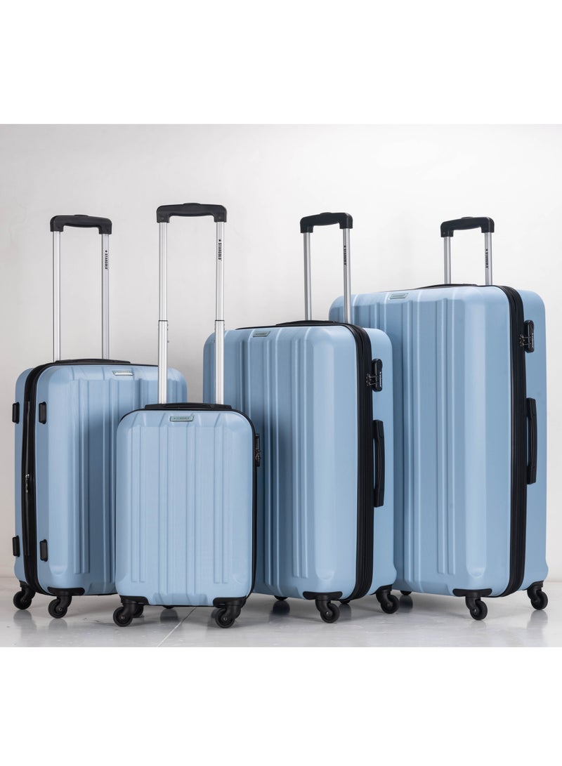 4 Pack Of Hardside Spinner Number Locked Luggage Trolley