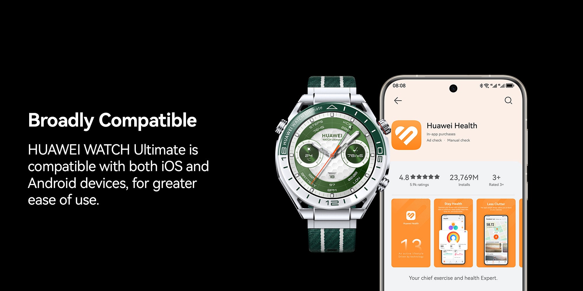 Watch Ultimate Smartwatch, Zirconium-Based Liquid Metal, Data-Driven Health Monitoring, Golf Course Mode, Offline Contour Maps, 100-Metre Water Resistance, Two-Week Battery Life, Ios & Android Green