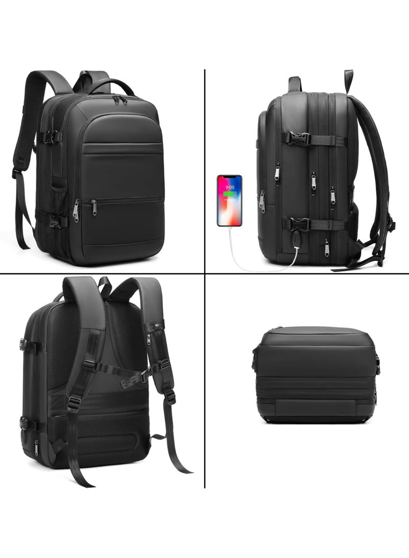 Travel Backpack 40L Flight Approved Carry On Backpack for Men Women Expandable Large Luggage Backpack 17 Inch Waterproof Laptop Backpack Business School Weekender Overnight Backpack