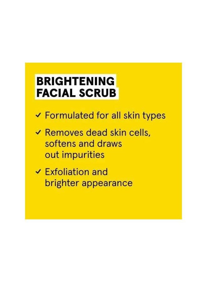 Acure Brightening Facial Scrub - 4 Fl Oz - All Skin Types, Sea Kelp & French Green Clay - Softens, Detoxifies and Cleanses