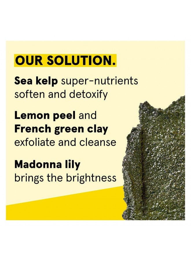 Acure Brightening Facial Scrub - 4 Fl Oz - All Skin Types, Sea Kelp & French Green Clay - Softens, Detoxifies and Cleanses