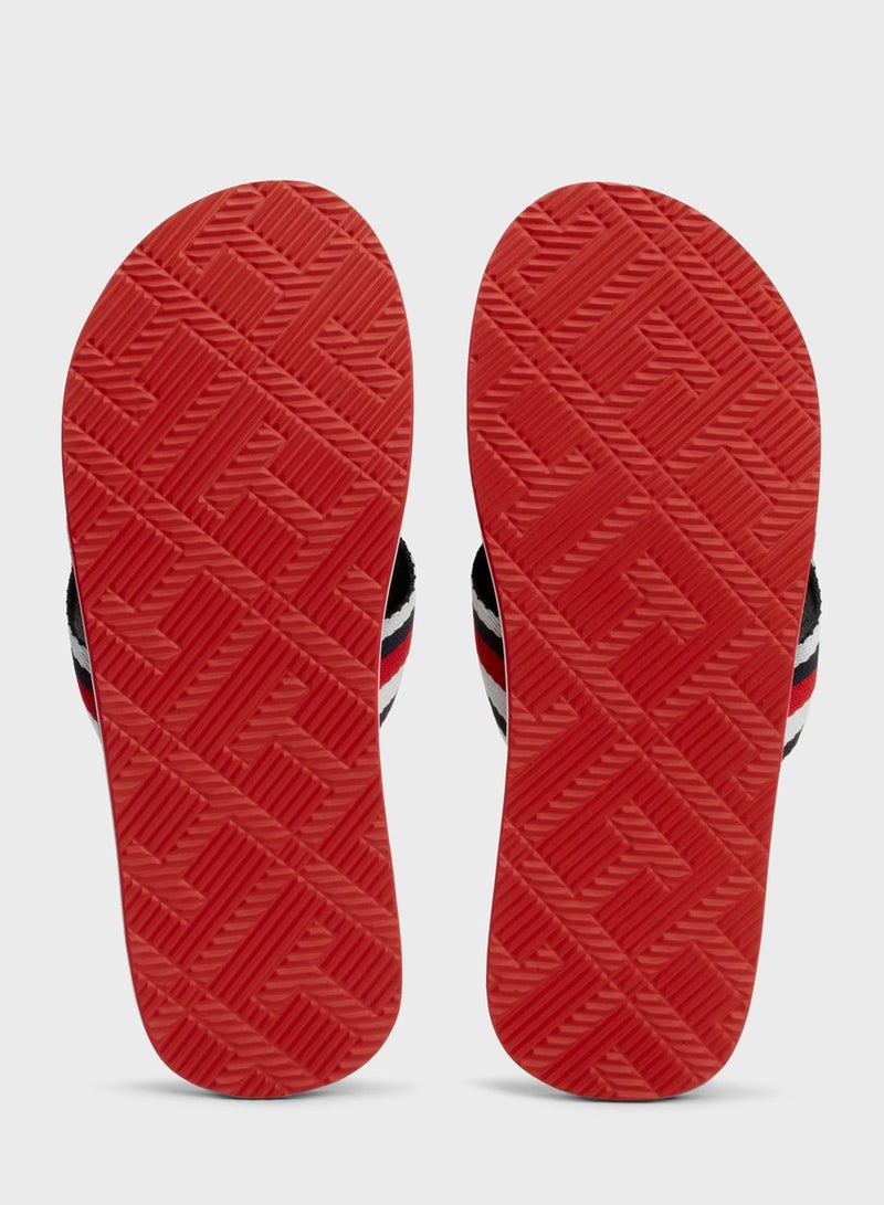 Logo Massage Footbed Flip Flops