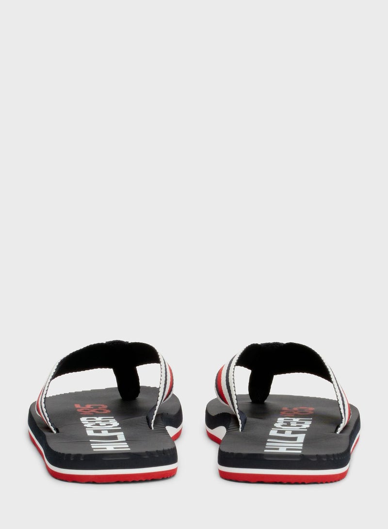 Logo Massage Footbed Flip Flops