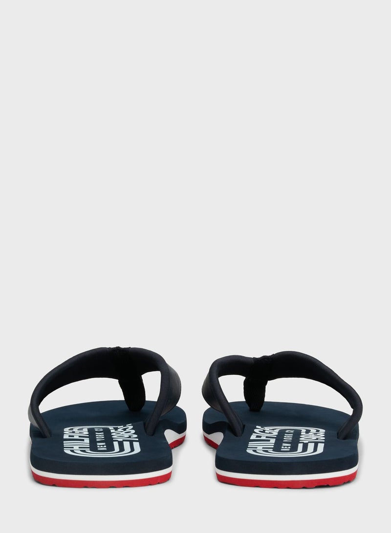 Logo Massage Footbed Flip Flops