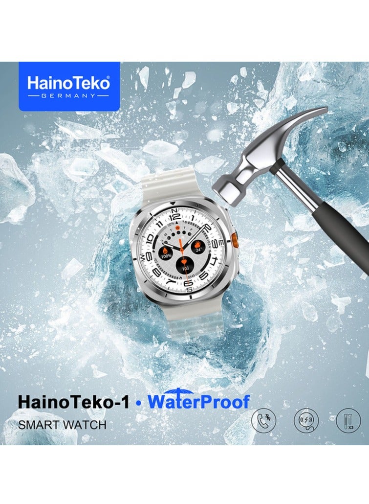 GERMANY HainoTeko-1 WaterProof SMART WATCH ULTRA 3 PAIRS STRAPS WIRELESS CHARGING