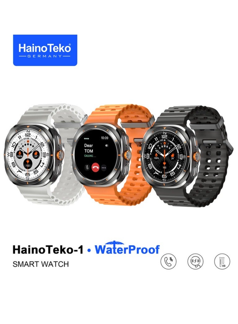 GERMANY HainoTeko-1 WaterProof SMART WATCH ULTRA 3 PAIRS STRAPS WIRELESS CHARGING