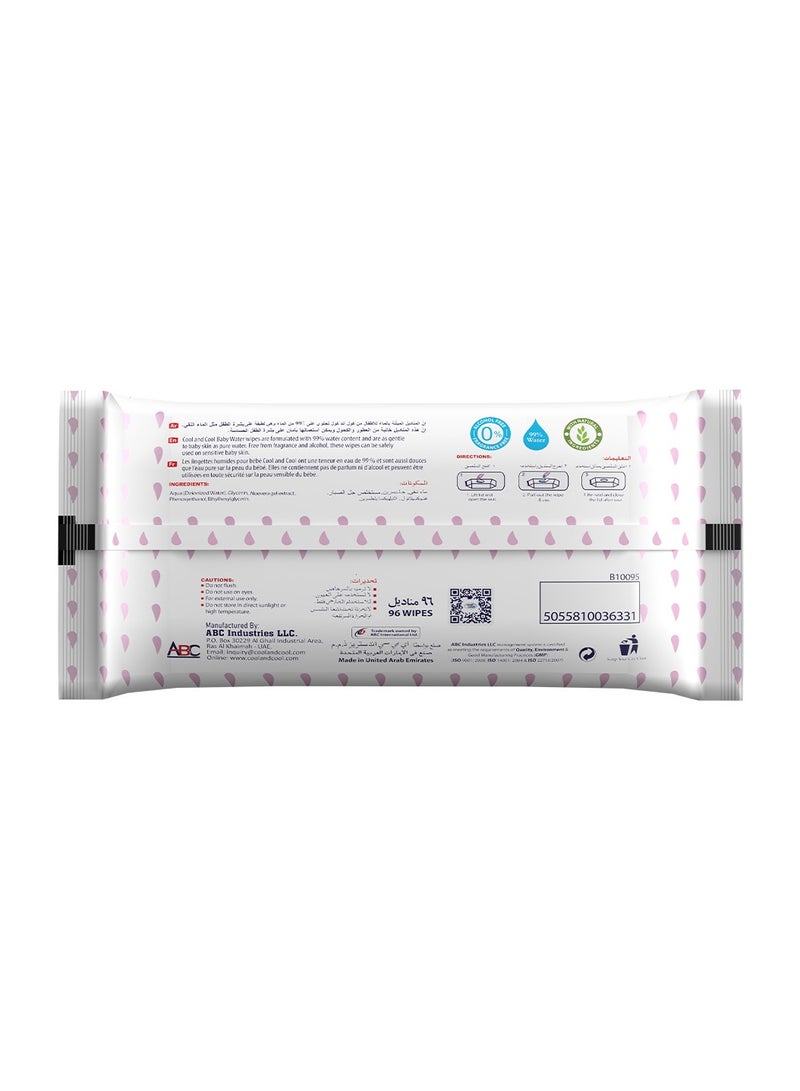 Water Wipes Baby Wipes 96s - Pack of 4