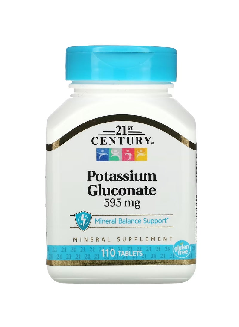 Potassium Gluconate Dietary Supplement 595mg - 110 Tablets