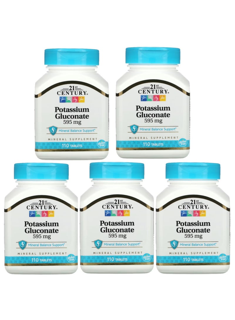 Potassium Gluconate 595 mg 110 Tablets 5 Pack