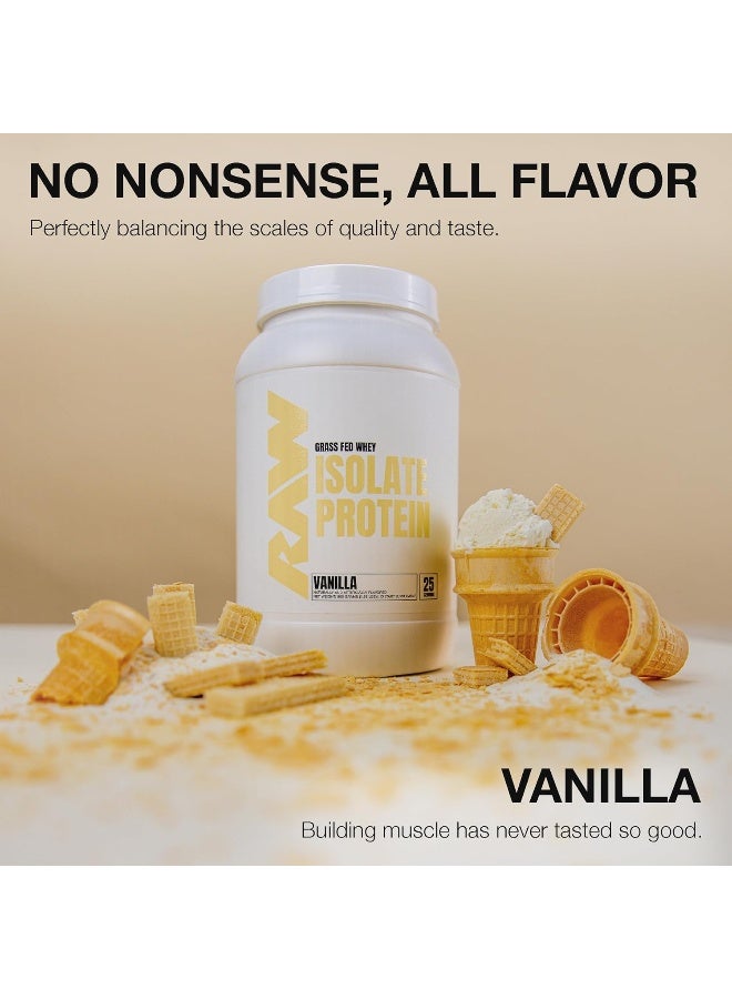 Whey Protein Isolate Powder 100% Grass Fed Protein Isolate Highest Rated Protein Powder Hormone Vanilla 25 Servings