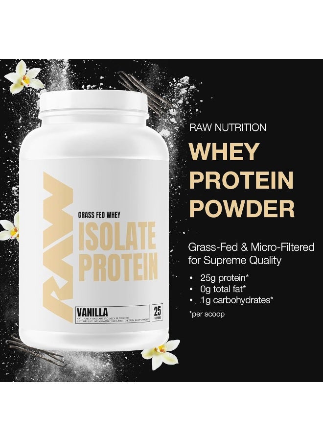 Whey Protein Isolate Powder 100% Grass Fed Protein Isolate Highest Rated Protein Powder Hormone Vanilla 25 Servings