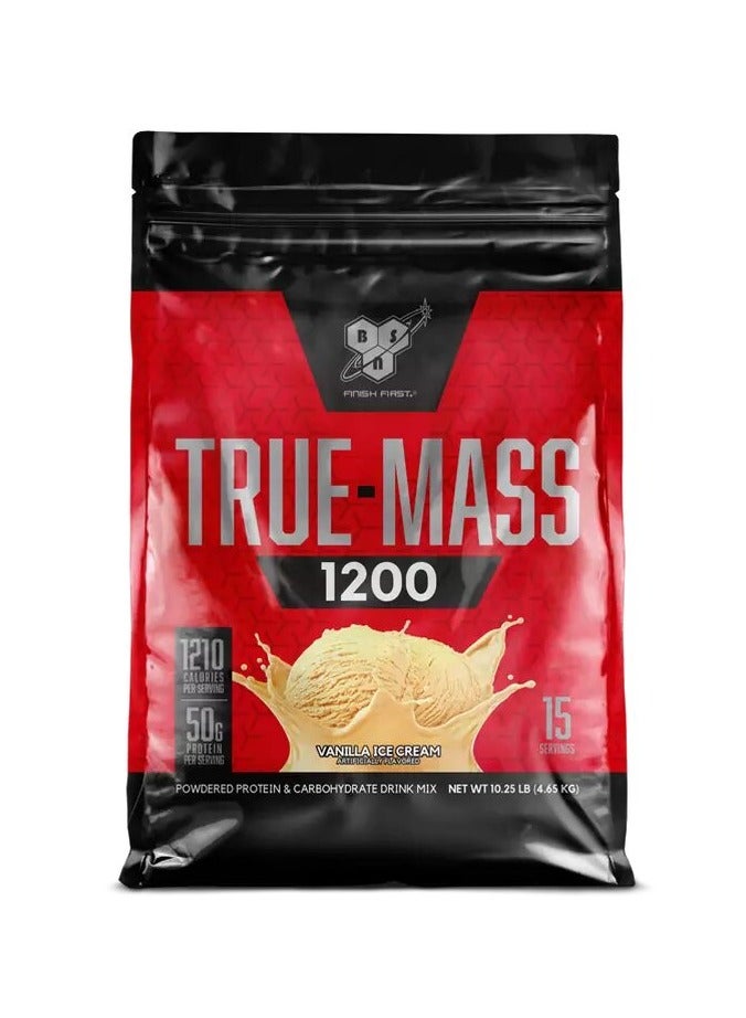 BSN, True Mass 1200, 50g Protein, Vanilla Ice Cream, 10.25 Lbs, 15 Servings