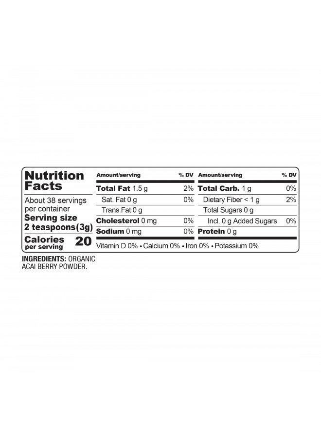 BareOrganics Acai Berry Powder, Superfood Powder, Organic Dietary Supplement, 4 Ounces