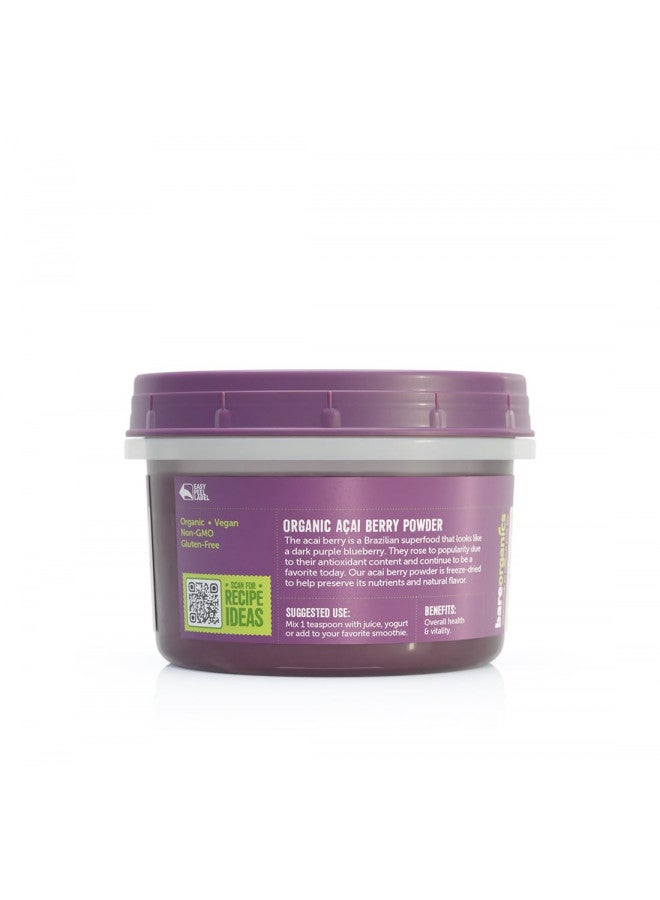 BareOrganics Acai Berry Powder, Superfood Powder, Organic Dietary Supplement, 4 Ounces