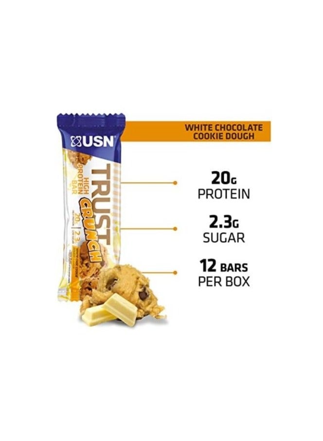 USN Trust Crunch High Protein Bar White Choco Cookie Dough 12x60g