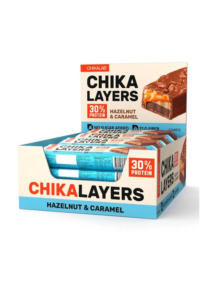 Chikalab Chika Layers 30% Protein Hazelnut & Caramel 12x60g