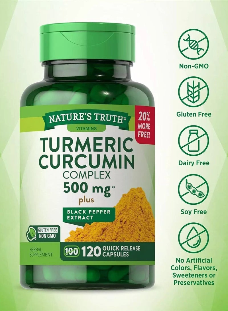 Nature’s Truth, Turmeric Curcumin Complex 500mg, 120 Caps, 120 Servings