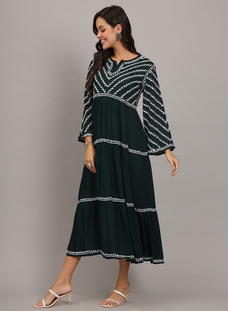 Hand Embroidered Chikankari Modal Jalabiya-AL4015