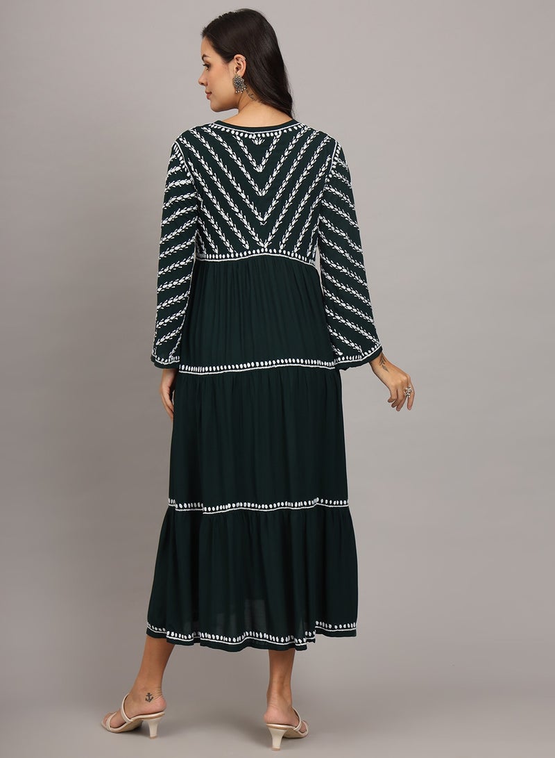 Hand Embroidered Chikankari Modal Jalabiya-AL4015