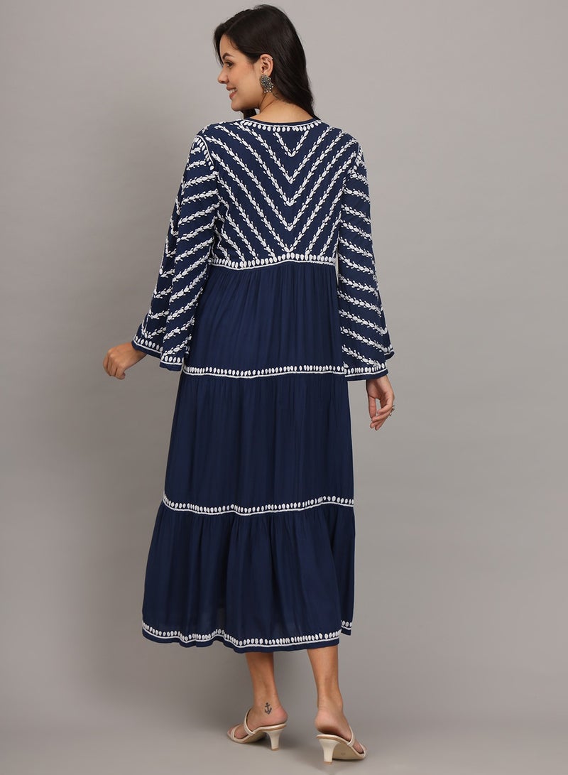 Hand Embroidered Chikankari Modal Jalabiya-AL4015