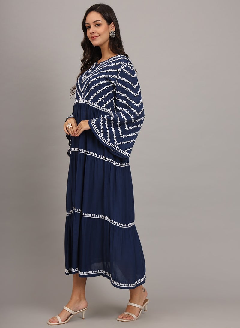 Hand Embroidered Chikankari Modal Jalabiya-AL4015