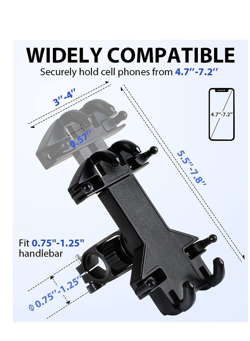 Universal Motorcycle Phone Mount Holder - 8-Claw Design for iPhone 13 Pro Max, Galaxy S22/S21/S20 Plus - Fits 4.7