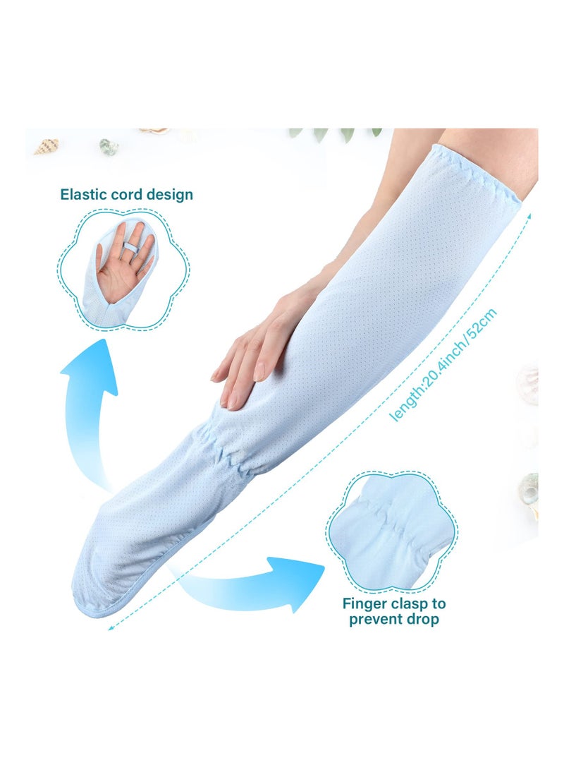 9 Pairs Arm Sun Sleeves Cooling Driving Fingerless Sun Sleeves for Women Men Youth UV Protection Arm Sleeves Adjustable Arm Sleeve with Gloves for Gardening Outdoor Sports Running Golf