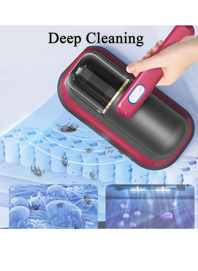 Portable Wireless Vacuum Cleaner For Bed , Handheld Mite Remover，Electric UV Sterilizer for Pillows, Sheets, Mattresses, Sofas, Plush Toys and Other Fabric Surfaces.