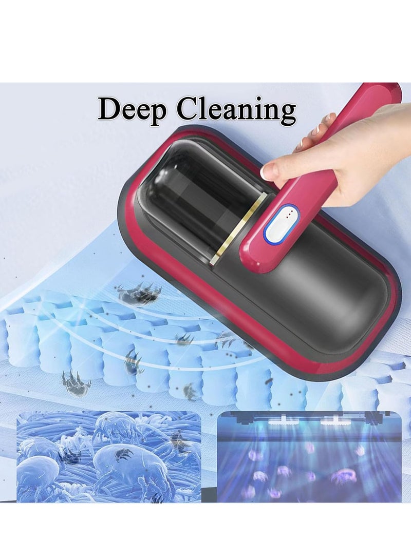 Portable Wireless Vacuum Cleaner For Bed , Handheld Mite Remover，Electric UV Sterilizer for Pillows, Sheets, Mattresses, Sofas, Plush Toys and Other Fabric Surfaces.