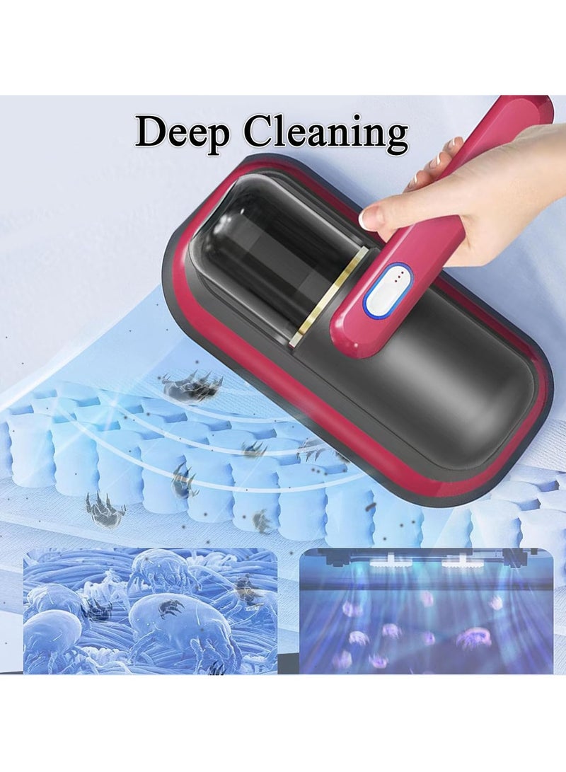 Portable Wireless Vacuum Cleaner For Bed , Handheld Mite Remover，Electric UV Sterilizer for Pillows, Sheets, Mattresses, Sofas, Plush Toys and Other Fabric Surfaces.