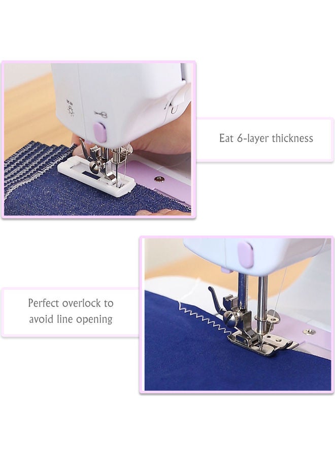 Portable Electric Sewing Machine With Foot Pedal H37650EU-su White/Purple