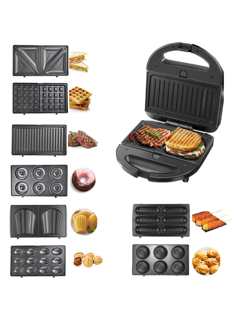 HALEY Sandwich Maker,8-in-1 Multi Snack Maker,Detachable Sandwich, Grill, Waffle Making Plates with Bakelite Coating, 1-Year Warranty (8 In 1)