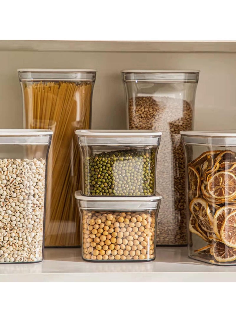Airtight Food Storage Containers,Set of 6，Food Grade Plastic Sealed Storage Tank with Lock Lids,Kitchen Pantry Organization Storage Jars,Moisture Proof,for Candy,Coffee,Cereal (S:500ML*6PC)