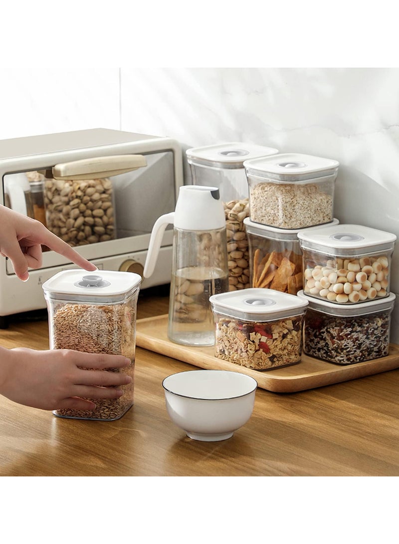Airtight Food Storage Containers,Set of 6，Food Grade Plastic Sealed Storage Tank with Lock Lids,Kitchen Pantry Organization Storage Jars,Moisture Proof,for Candy,Coffee,Cereal (S:500ML*6PC)