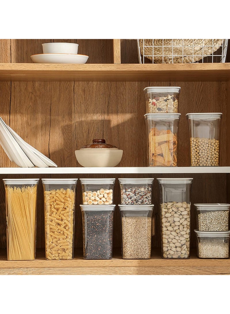 Airtight Food Storage Containers,Set of 6，Food Grade Plastic Sealed Storage Tank with Lock Lids,Kitchen Pantry Organization Storage Jars,Moisture Proof,for Candy,Coffee,Cereal (S:500ML*6PC)