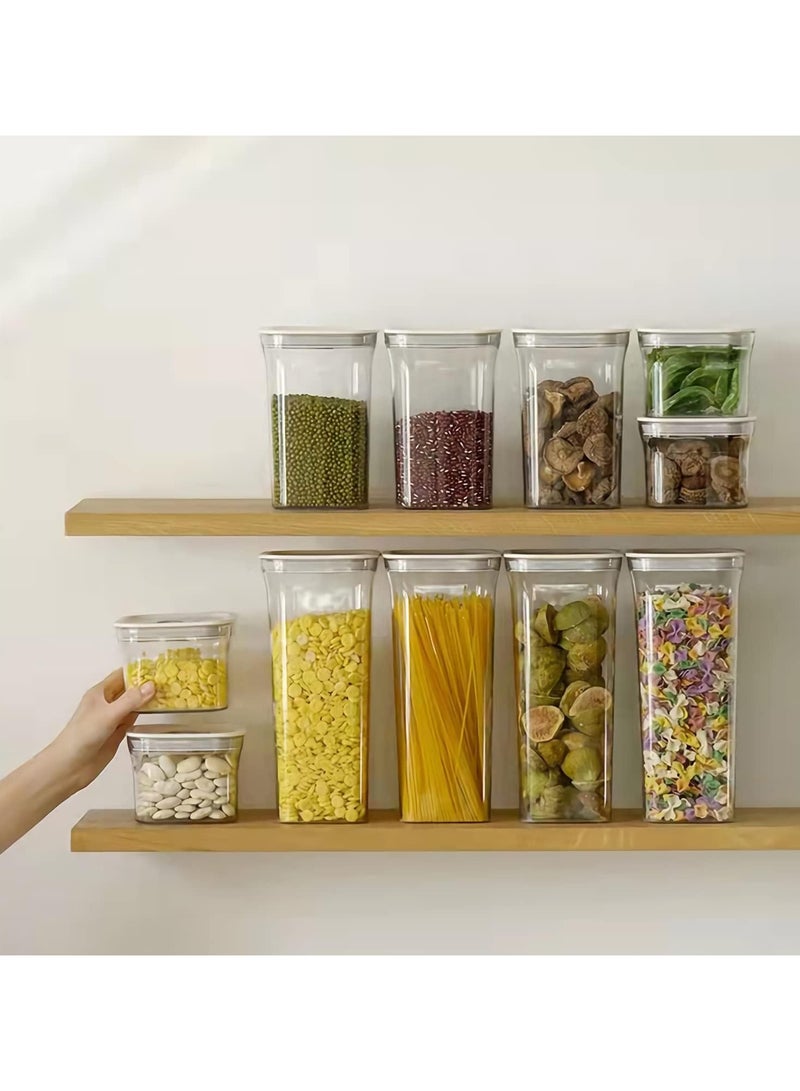 Airtight Food Storage Containers,Set of 6，Food Grade Plastic Sealed Storage Tank with Lock Lids,Kitchen Pantry Organization Storage Jars,Moisture Proof,for Candy,Coffee,Cereal (S:500ML*6PC)
