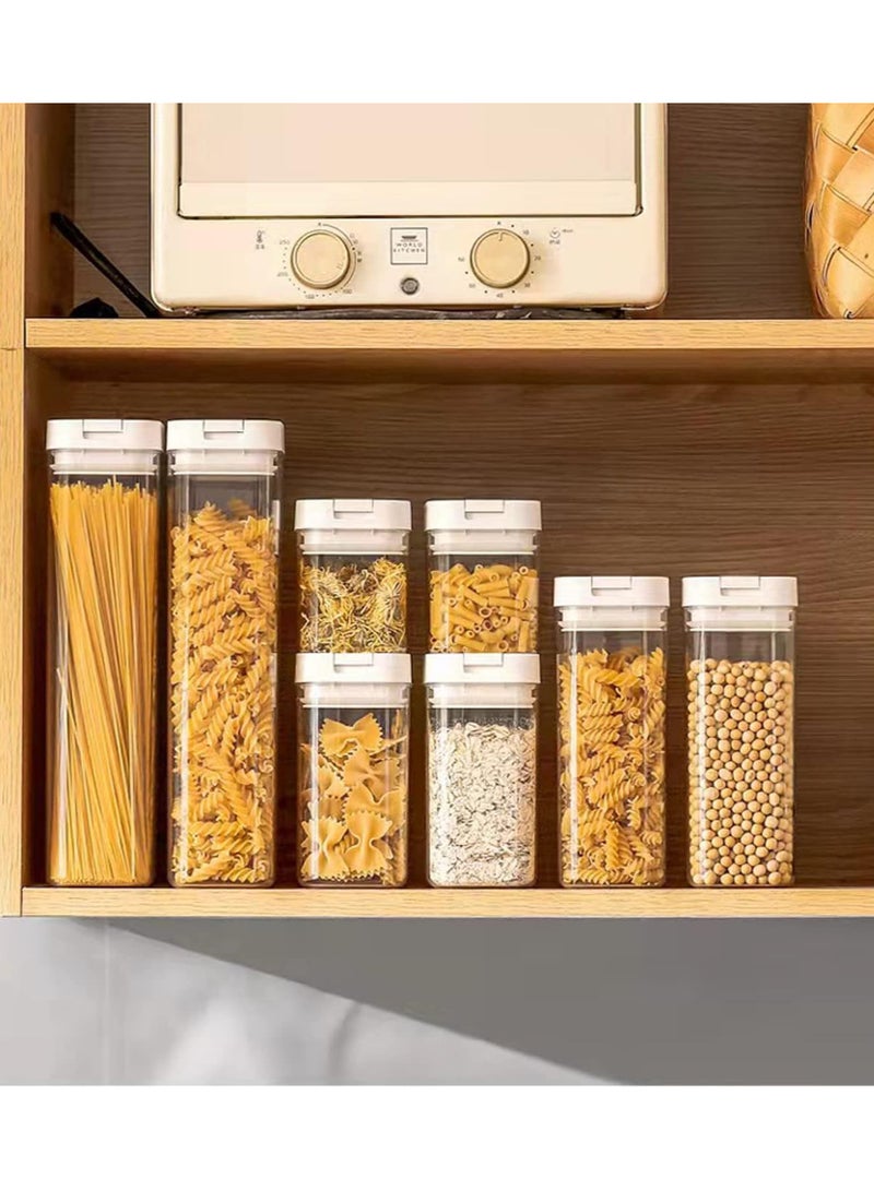 Airtight Food Storage Containers Set with Lock Lids, Set of 6, Pantry Organization Plastic Storage Jar Storage Tank for Cereal, Coffee, Sugar - Moisture Proof, BPA Free & Stackable Design (XL:1800ML*4PC)