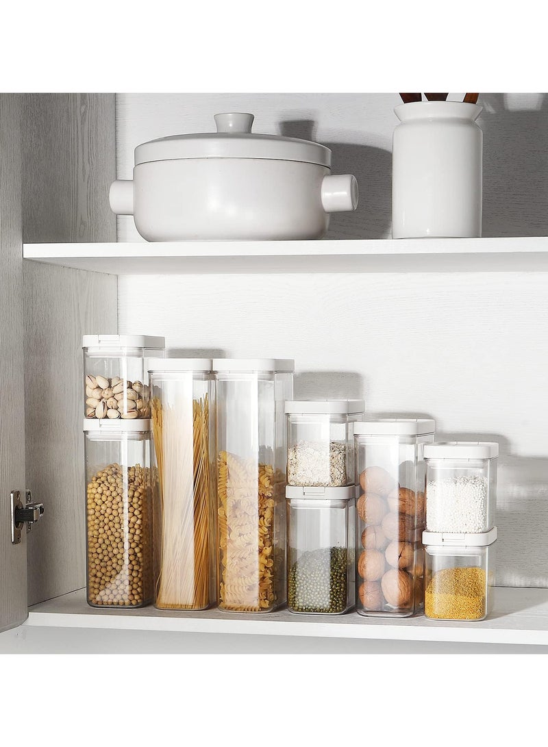 Airtight Food Storage Containers Set with Lock Lids, Set of 6, Pantry Organization Plastic Storage Jar Storage Tank for Cereal, Coffee, Sugar - Moisture Proof, BPA Free & Stackable Design (XL:1800ML*4PC)