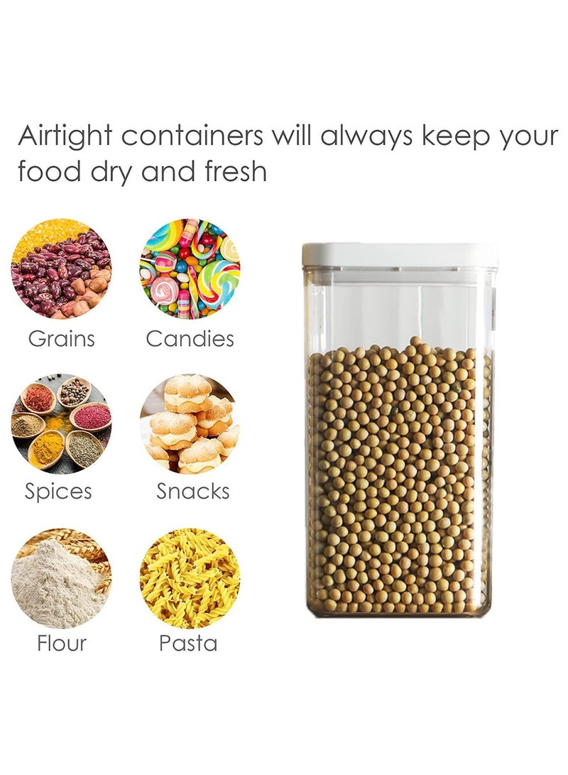 Airtight Food Storage Containers Set with Lock Lids, Set of 6, Pantry Organization Plastic Storage Jar Storage Tank for Cereal, Coffee, Sugar - Moisture Proof, BPA Free & Stackable Design (XL:1800ML*4PC)