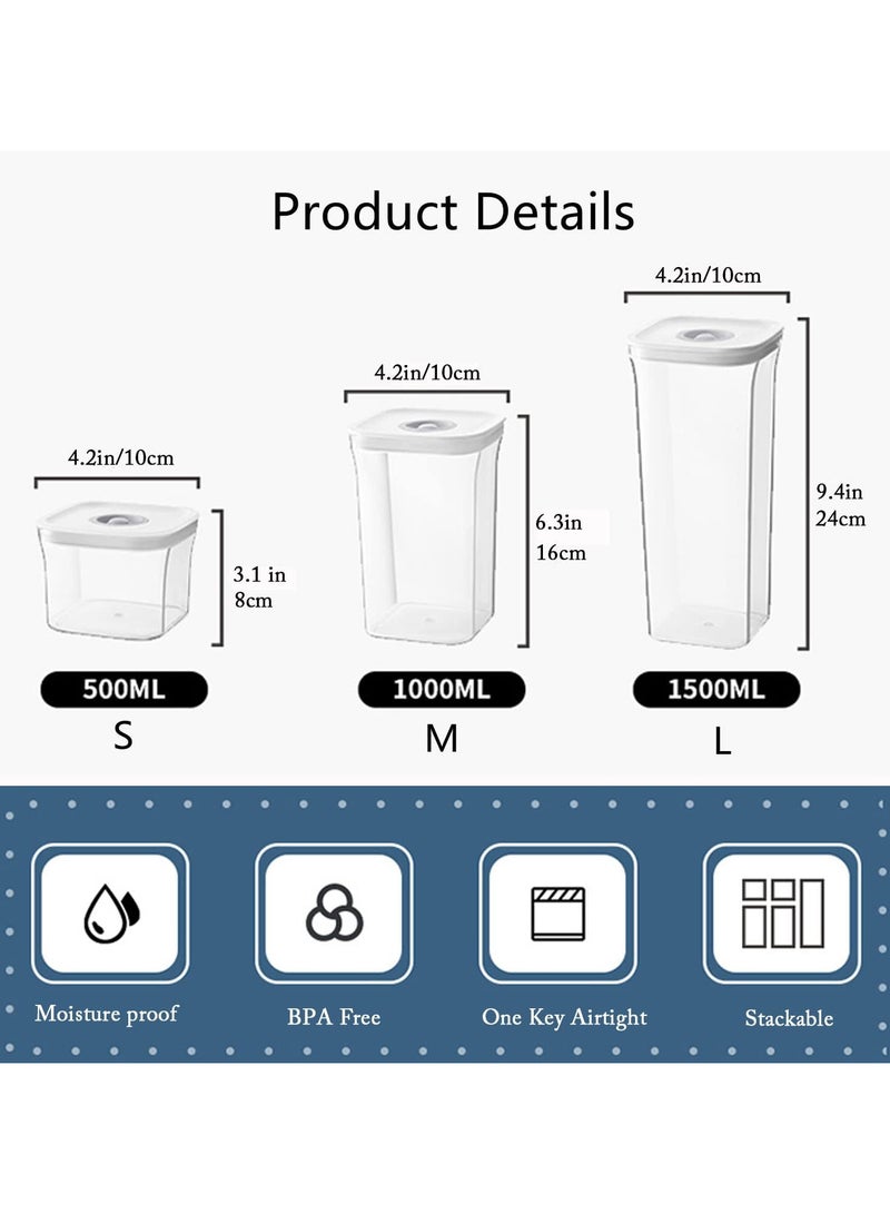 Airtight Food Storage Containers,Set of 6，Food Grade Plastic Sealed Storage Tank with Lock Lids,Kitchen Pantry Organization Storage Jars,Moisture Proof,for Candy,Coffee,Cereal (M:1000ML*6PC)