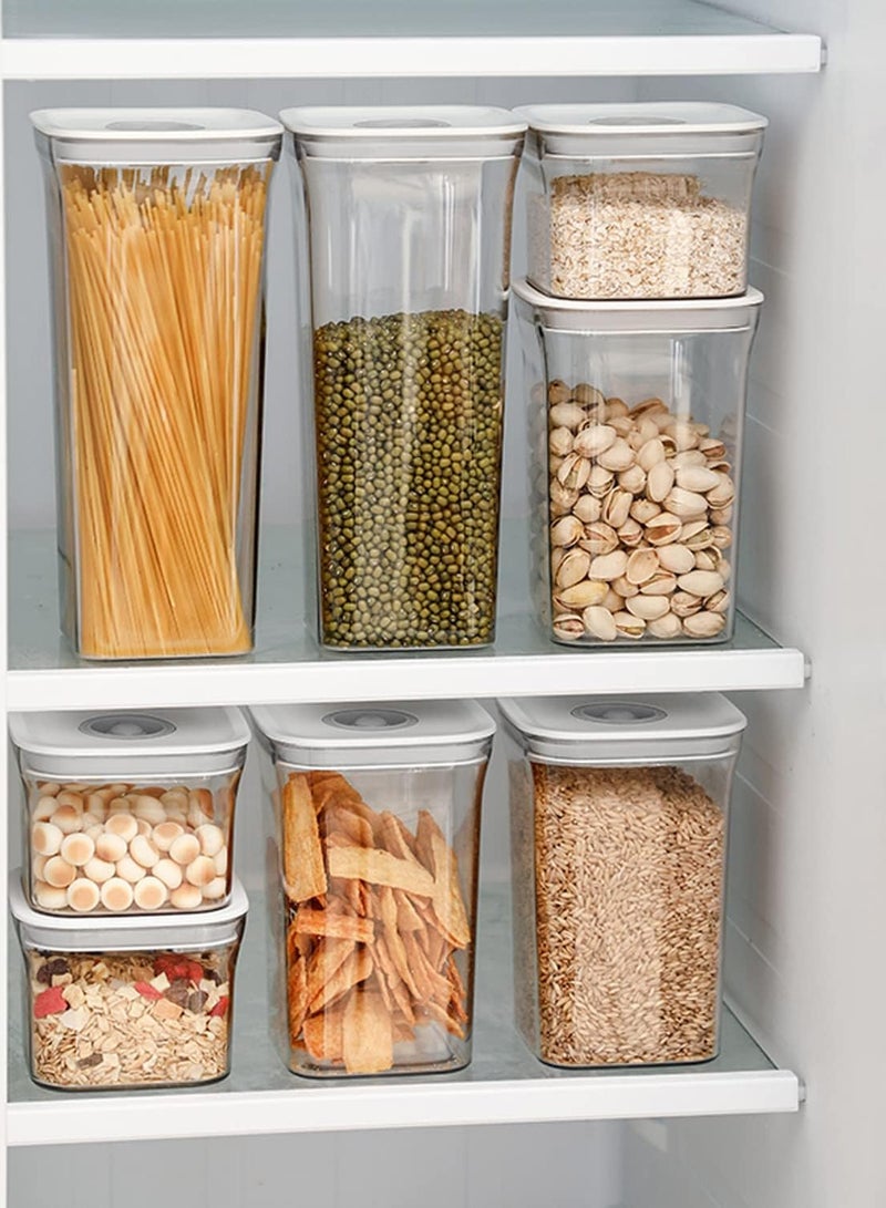 Airtight Food Storage Containers,Set of 6，Food Grade Plastic Sealed Storage Tank with Lock Lids,Kitchen Pantry Organization Storage Jars,Moisture Proof,for Candy,Coffee,Cereal (M:1000ML*6PC)